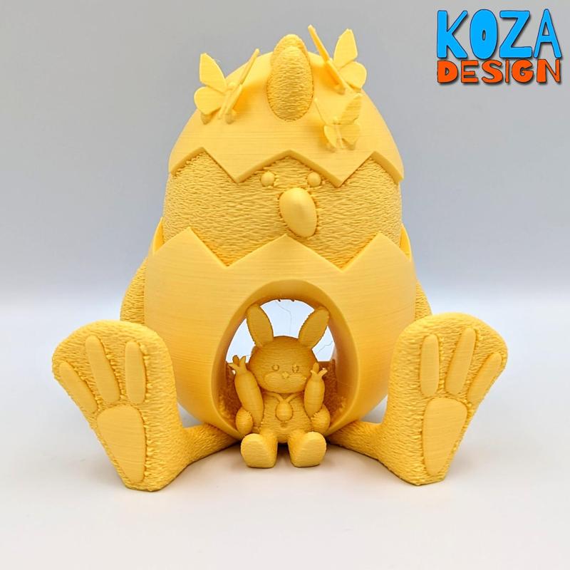 CHICK IN AN EASTER EGG PRINTED IN PLACE WITHOUT SUPPORTS