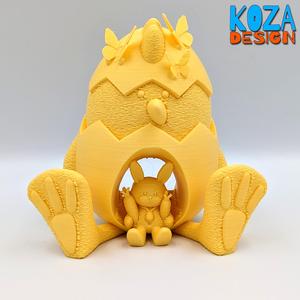 CHICK IN AN EASTER EGG PRINTED IN PLACE WITHOUT SUPPORTS