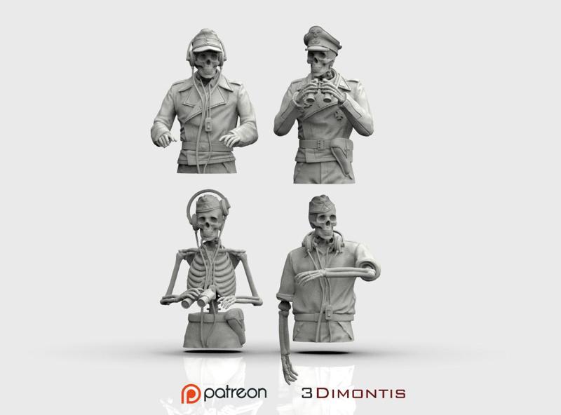 german tank crew skeletons