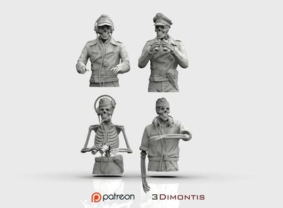 german tank crew skeletons
