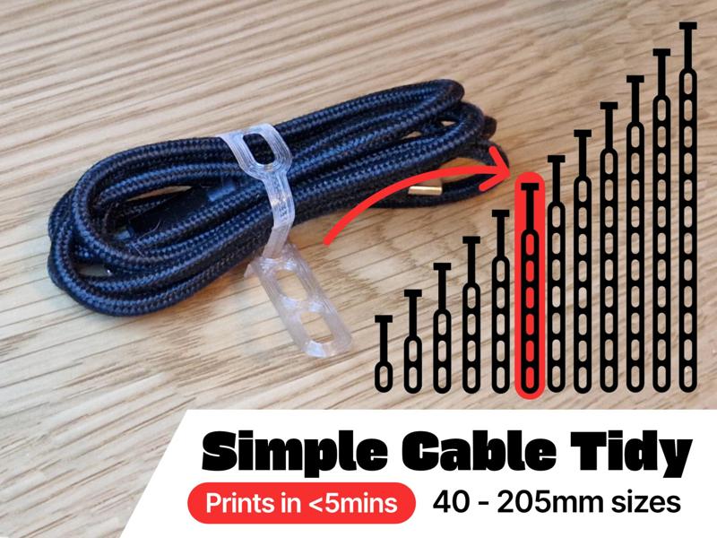 Cable Tie / Tie Organiser Reusable Tidy 40-205mm