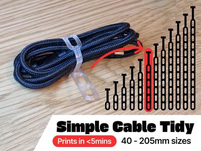Cable Tie / Tie Organiser Reusable Tidy 40-205mm
