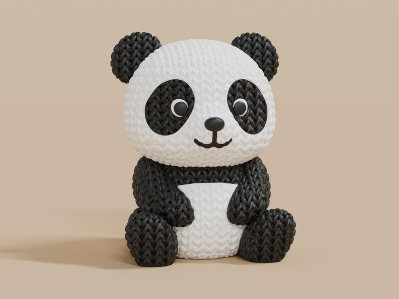 Knitted Panda