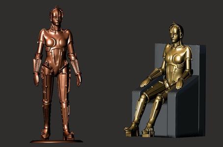 2x Maria robot toy soldiers from Metropolis