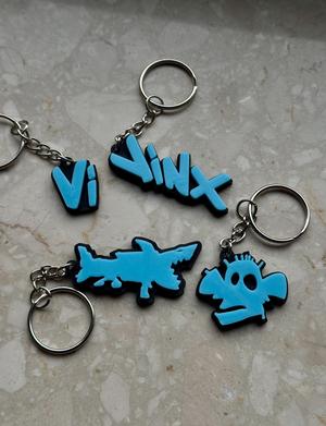 Arcane / League of Legends Keychains ( jinx, vi, lol )