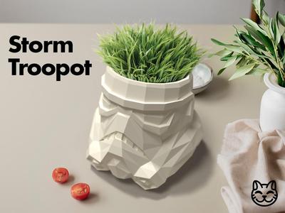 Storm Troopot - A Cat Wars Low-Poly Vase Planter