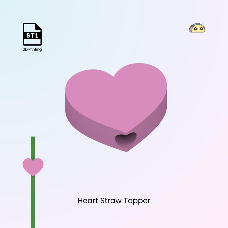 Heart Straw Topper, Straw Charm, Heart Shaped Straw Buddy, Gift for Tumbler Lovers