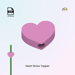 Heart Straw Topper, Straw Charm, Heart Shaped Straw Buddy, Gift for Tumbler Lovers