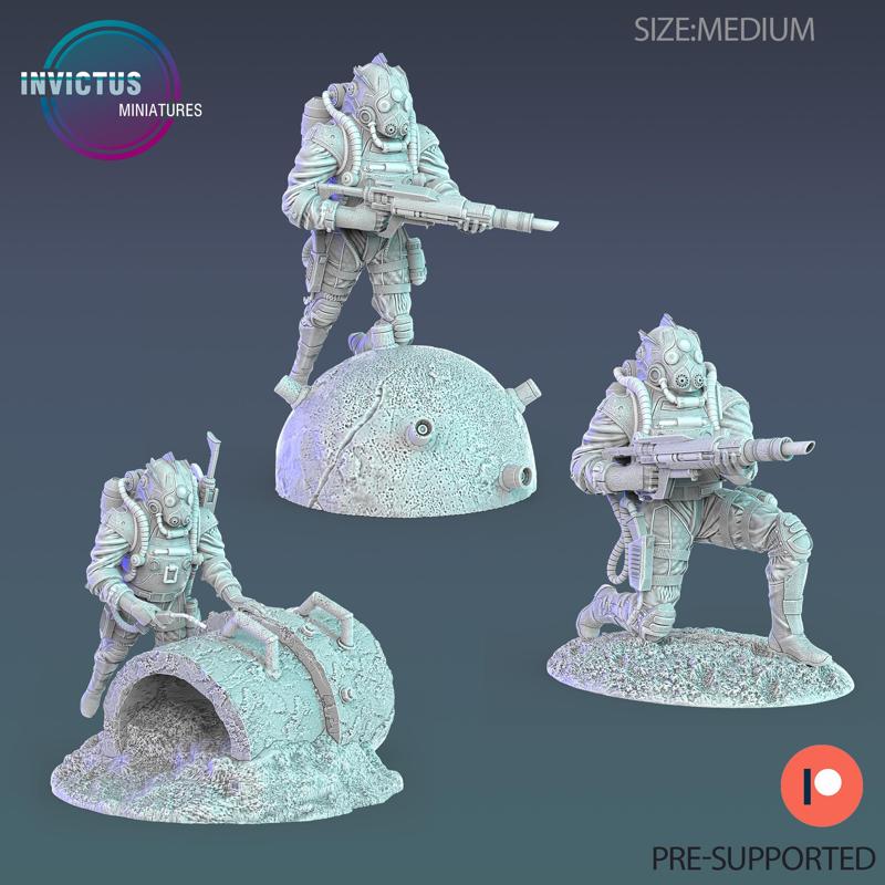 Diver Worker / Alien Warrior Set / Underwater Soldier / Water Officer / Space War Construct / Steampunk Battle Robot / Invasion Army / Cyberpunk Droid / Sci-Fi Encounter