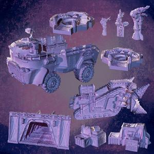 Mining Colony Terrain and Vehicles