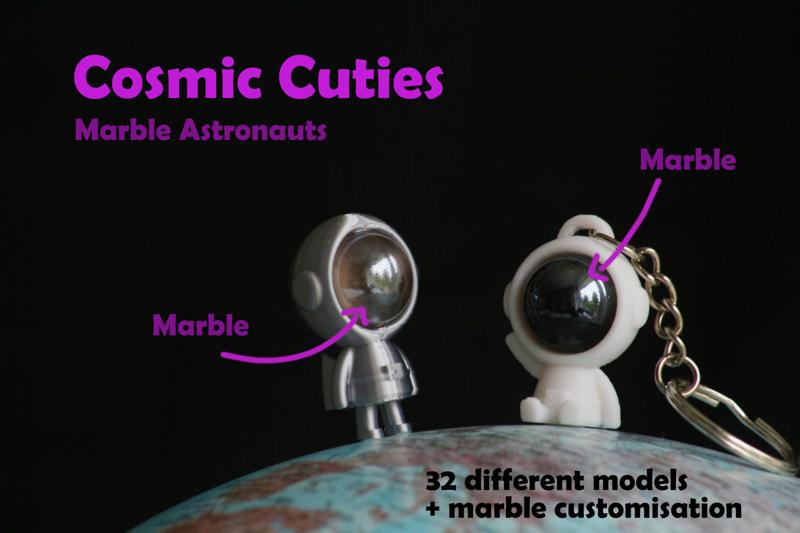 Cosmic Cuties || Marble Astronauts (keychains)