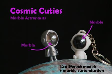 Cosmic Cuties || Marble Astronauts (keychains)