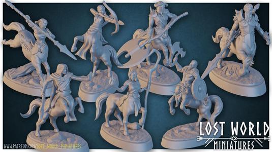 Centaur Miniatures set Supported- 3D Printable -