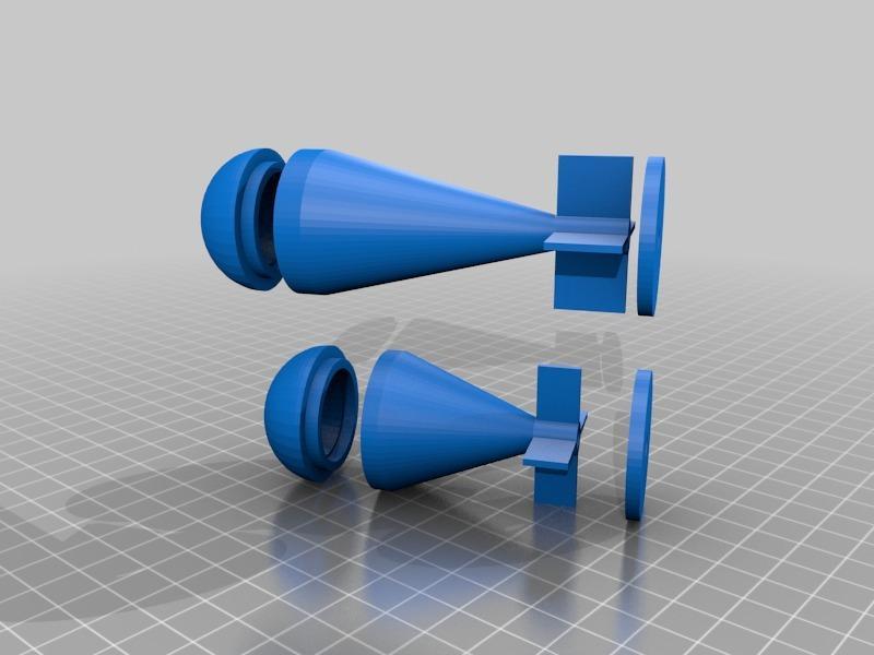  37mm Finned Payload Cup 1.350"OD for 3"+ Shell Flare Launcher Round