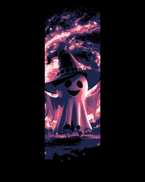 Magical Ghost spreading Halloween spirit, hat and all - Set of bookmarks