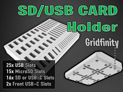 USB SD Card Holder - Gridfinity