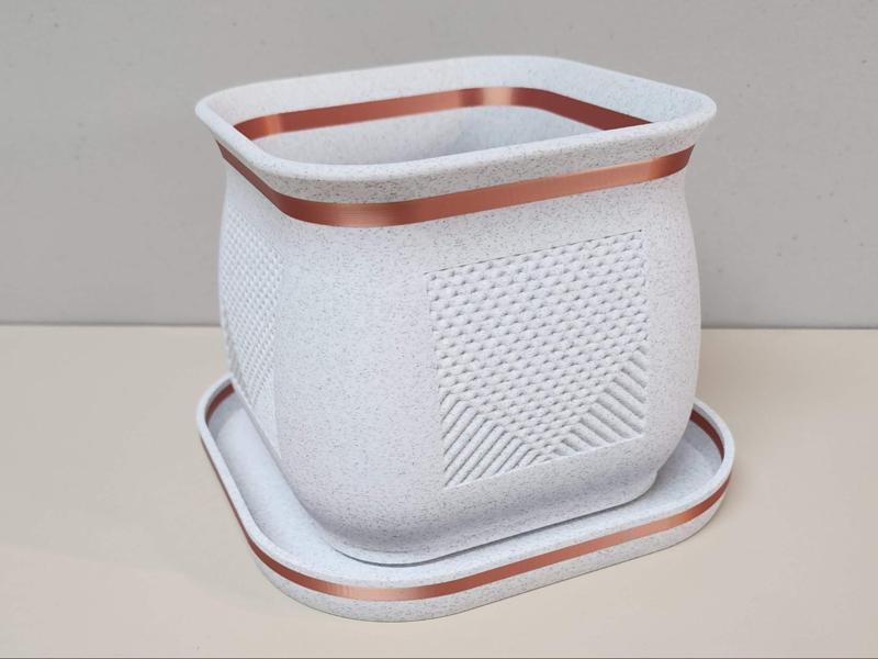 Square Planter Pot with Drip Tray