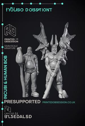 Incubi & human 'Bob' - lesser demon - PRESUPPORTED - Hell Hath No Fury - 32mm scale 