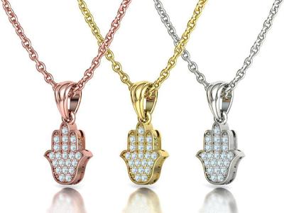 Small Hamsa Hand Pendant Necklace Two Sizes  3dmodel