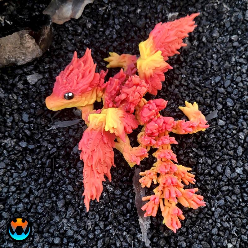 BABY Phoenix Dragon, Print in Place, No Supports