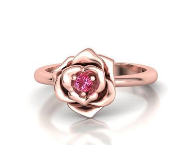 Flower Engagement ring 3mm stone
