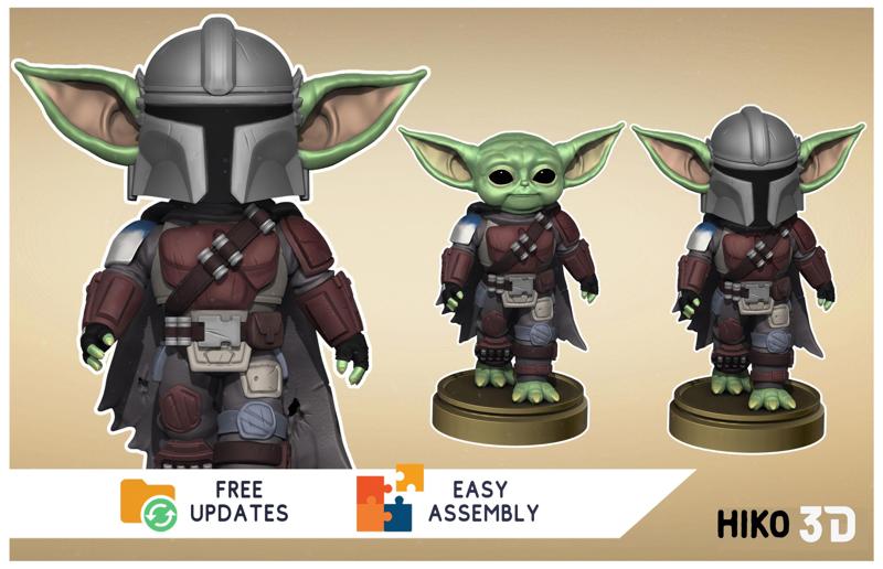 The Yodalorian - Child Mandalorian Baby Yoda - 3D FanArt -