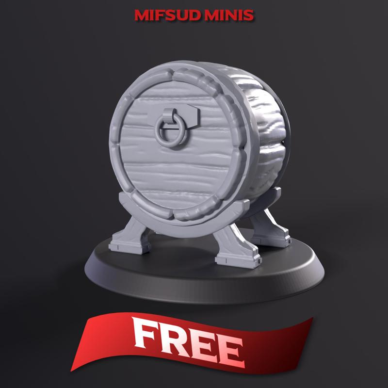 Barrel Mimic miniature - For Table top RPG gaming