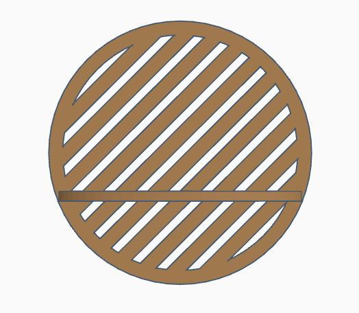 Diagonal Stripe Circle Air Plant Wall Holder.stl