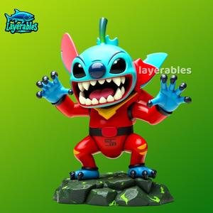 Alien Stitch Warrior STL - Battle Pose Fan Art 3D Model for Printing - Digital File