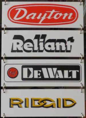 Vintage Tool Logos #2  (Dayton, Reliant, DeWalt, Ridgid)