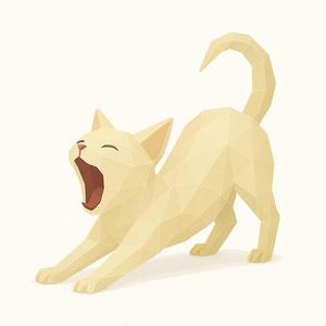 Gatito dormilón Low Poly