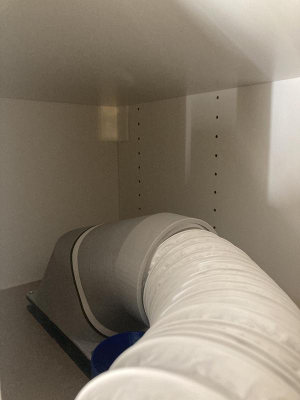 Dual 120mm mounted fans to 4 inch female air duct hose adapter