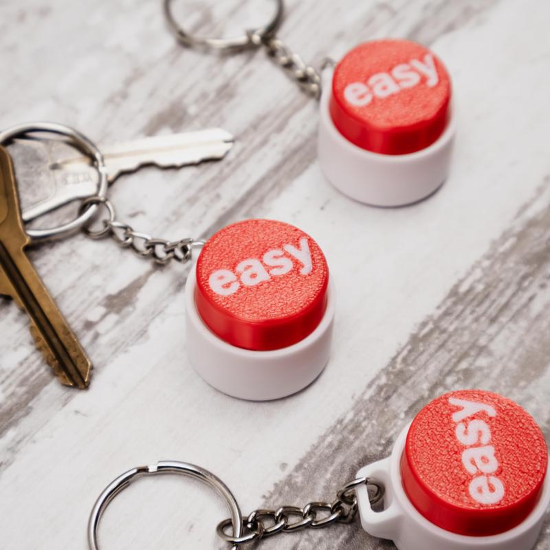 EASY BUTTON CLICKY KEYCHAIN