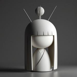 Sculpture Minimaliste Inspirée des Kokeshi