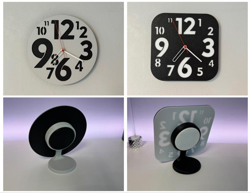 Wall / Desk clock square and round 200 mm