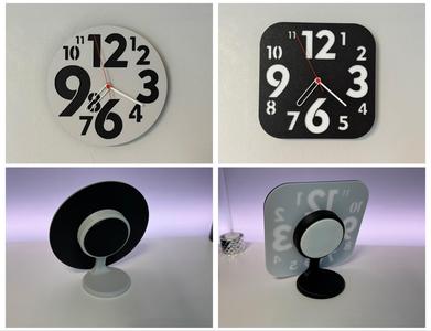 Wall / Desk clock square and round 200 mm