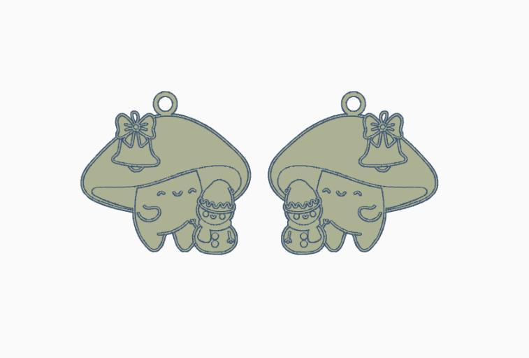 Christmas Mushroom Earring 33.stl