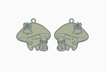 Christmas Mushroom Earring 33.stl