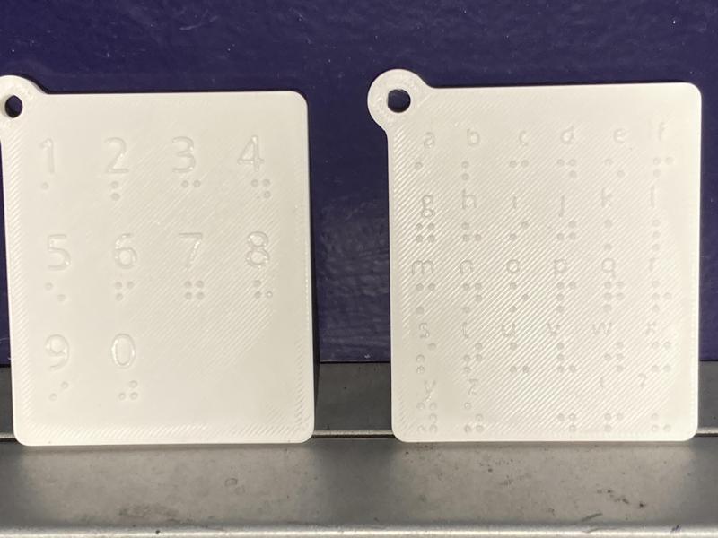 Portable Braille numbers and letters guide