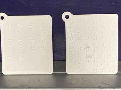 Portable Braille numbers and letters guide