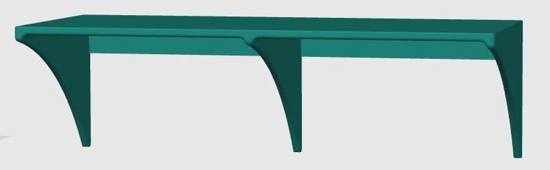 Small shelf (e.g. for the kitchen) either as double or multiple width