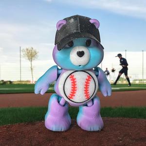 Lots of Baseball Bear, Care Bear, Articulated, Flexi, Print in Place, flexible