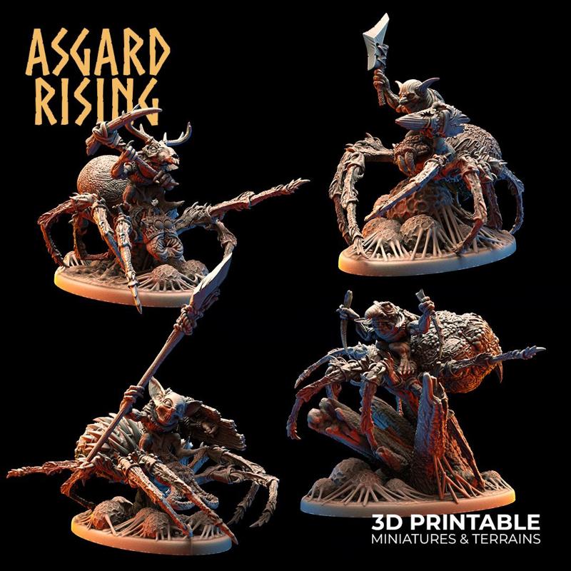 GOBLIN: Goblin Riders on Spiders /Modular/ /Pre-supported/