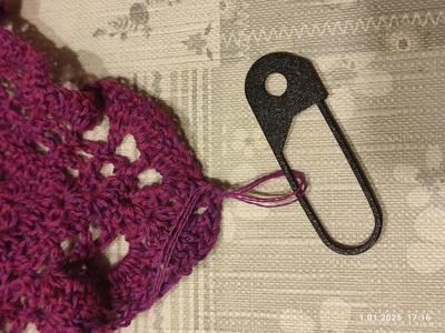 Safety-pin for crocheting (my wife loves it)