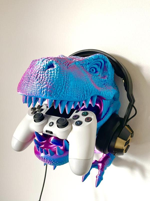 T-Rex Dinosaur Head Wall Mount Hanger / No Supports 
