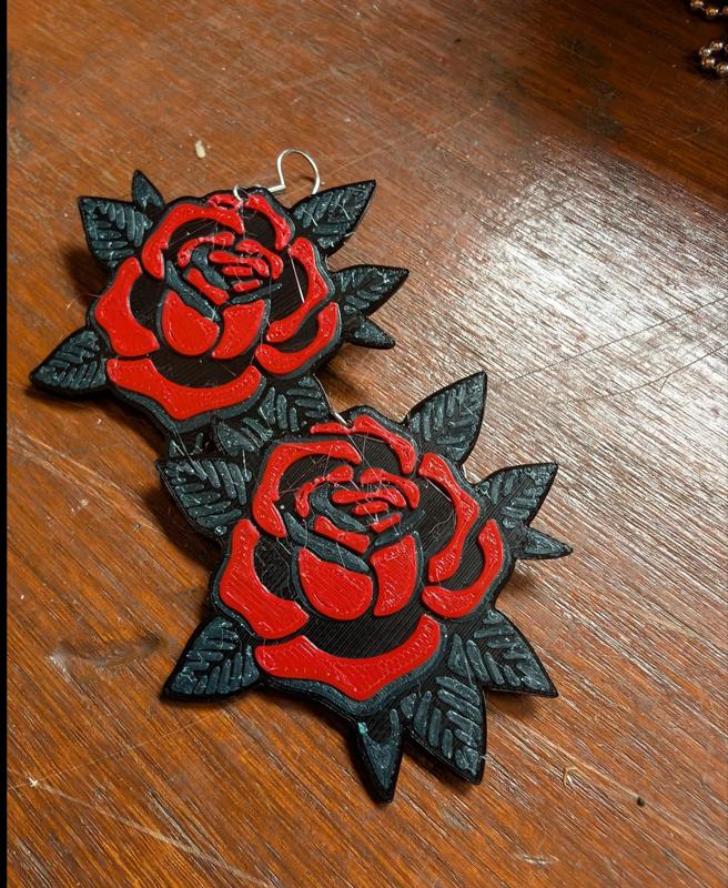 Tattooed Fairy Tale Earrings - Rose Tattoo Jewelry - An easy filament swap rose tattoo jewelry set