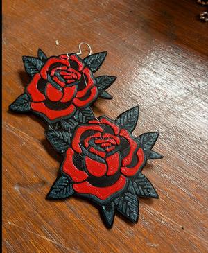 Tattooed Fairy Tale Earrings - Rose Tattoo Jewelry - An easy filament swap rose tattoo jewelry set