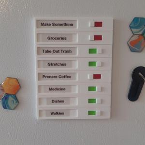 Magnetic Toggleable Physical Todo List For Fridge