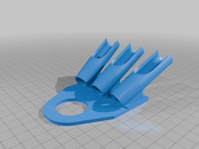 Brush holder for three airbrushes
