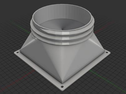 150 mm Rectangular to Round duct adapter reverse thread